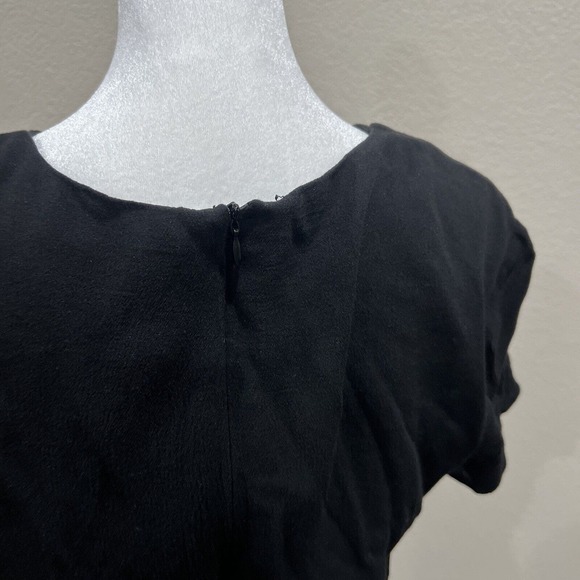 Lulu’s Dress Women Large Little Black Dress Ruffle Fringe Short Sleeve Date Nigh - Picture 5 of 9